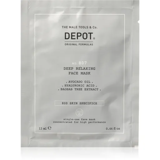 DEPOT 800 SKIN SPECIFICS NO. 807 RELAXING FACE MASK zklidňující a hydratační maska pro muže 12x13 ml