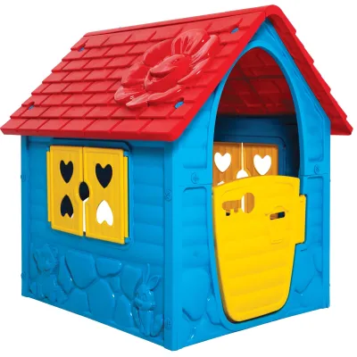 Domeček s kytičkou modrý