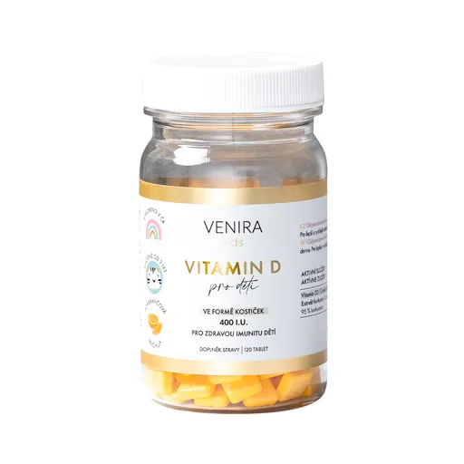 Venira Vitamin D pro děti pomeranč 120 cucavých tablet