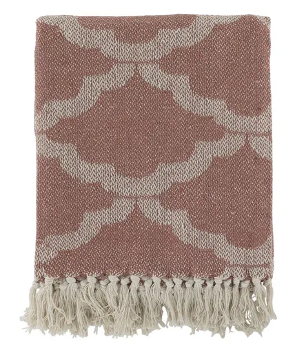 Malinový přízový pléd se vzorem a třásněmi Aix - 130*150 cm 16113807