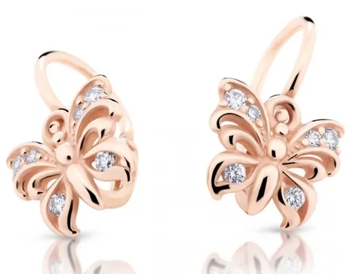 Cutie Jewellery Dětské náušnice z růžového zlata Motýlek C2226-10-10-X-4