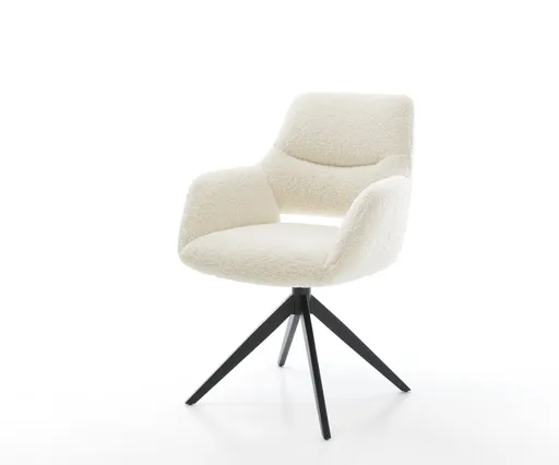 Jídelní židle Yago-Flex s područkami plyšový manšestr béžová