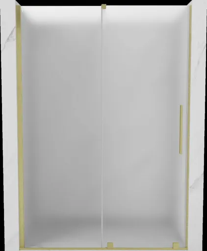 MEXEN/S Velar posuvné sprchové dveře 130, dekor, zlatá kartáčovaná 871-130-000-31-55