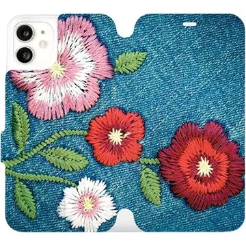 Flipové pouzdro na mobil Apple iPhone 11 - MD05P Džínové květy (5903226975761)