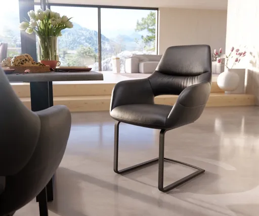 Jídelní židle Yago-Flex konzolová podnož plochá černá pravá