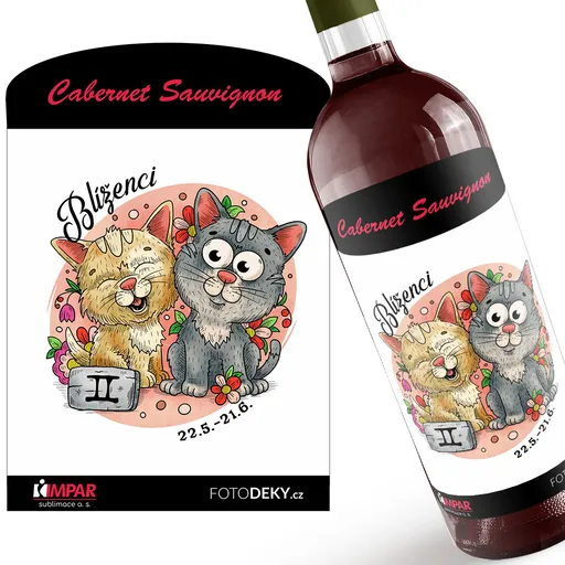 Víno Kočičí znamení – blíženci (Druh Vína: Červené víno)