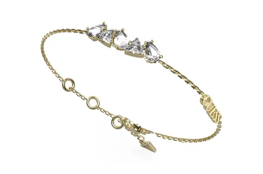 Guess Elegantní pozlacený náramek se zirkony Wonderlights JUBB04405JWYG 18,4 cm