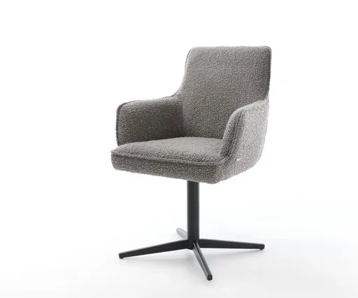 Jídelní židle Heira-Flex s područkami bouclé stříbrno-šedá