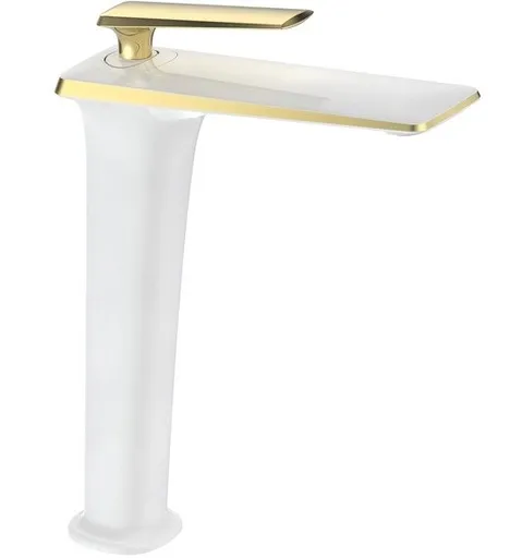 MEXEN Purus umyvadlová baterie vysoká, bílá/zlatá 745810-25