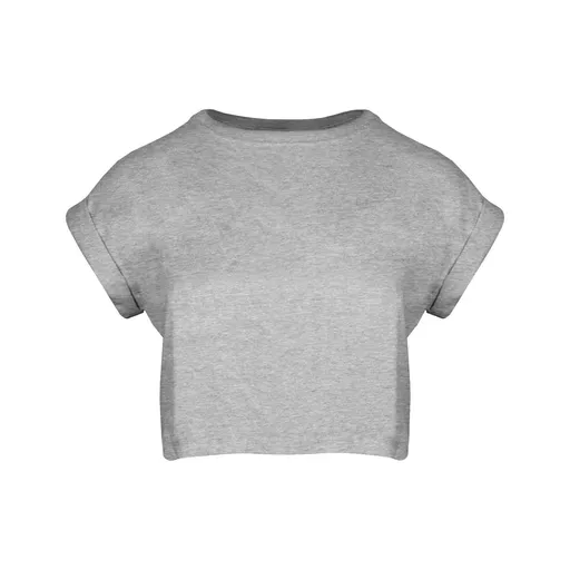 Mantis Dámské crop top tričko - Šedý melír | L