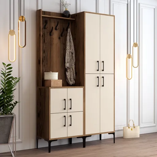 Předsíňová stěna Berlin BA - Walnut, Cream