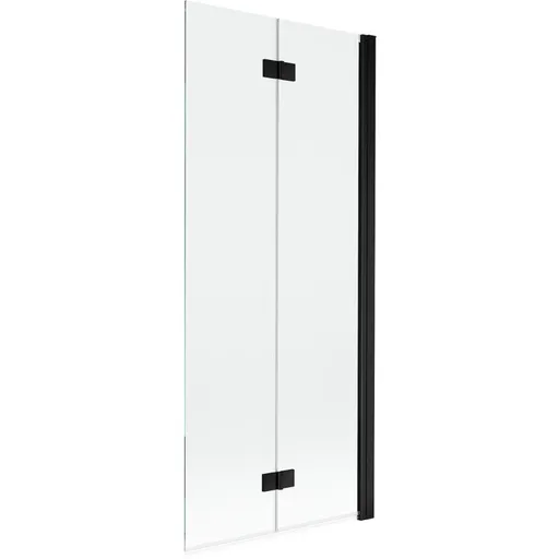 MEXEN MIST vanová zástěna 80x150 cm 6mm 2-s, černá, čirá, pravá 8A9-080-002-70-00-P