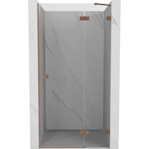 MEXEN/S Lunar sprchové dveře křídlové pravá 85, transparent, měď kartáčovaná 834-085-000-65-00-P