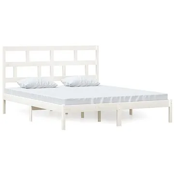 Rám postele bílý masivní borovice 160 × 200 cm, 3101229 (3101229)