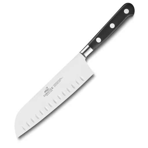 Santoku nůž IDEAL 18 cm, nerezové nýty, černá, Lion Sabatier
