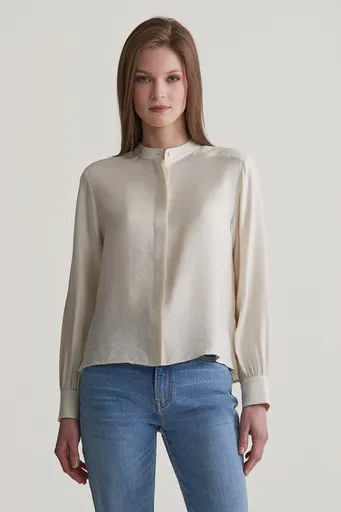 HALENKA GANT REG TEXTURE BLOUSE CREAM