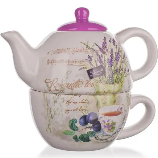 Banquet Konvička 360ml se šálkem 330ml Lavender 60ZF1124-A