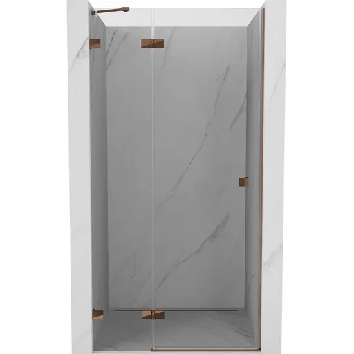 MEXEN/S Lunar sprchové dveře křídlové levé 120, transparent, růžové zlato 834-120-000-60-00-L