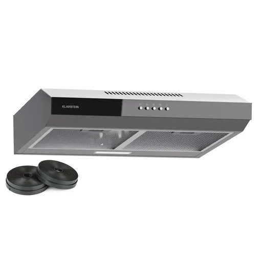 Klarstein Contempo 60, digestoř, 60 cm, podskříňková, 200 m³/h, LED, akryl, nerezavějící ocel