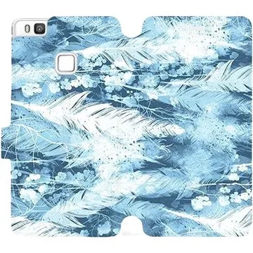 Flipové pouzdro na mobil Huawei P9 Lite - M058S Světle modrá horizontální pírka (5903226054169)