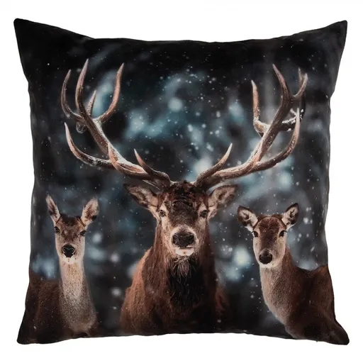 Granitový povlak na polštář s jelenem Deer - 45*45 cm Clayre & Eef