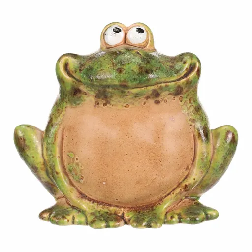 Keramická zahradní dekorace Roztomilá žába, 13 x 10 x 12 cm, 13 cm