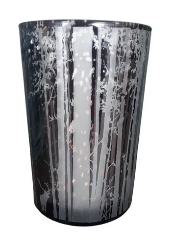 Veliký skleněný svícen Trees smoke - Ø 12*18cm   Colmore by Diga