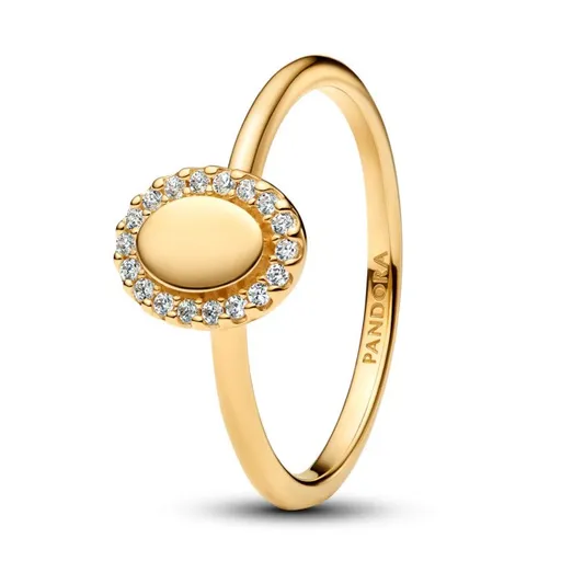 Pandora Elegantní pozlacený prsten Ovál s aureolou Shine 163800C01 52 mm