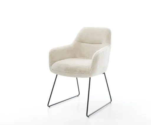 Jídelní židle Pejo-Flex plyšový manšestr krémová bílá tenká