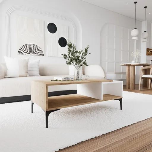 Konferenční stolek Tarz - White, Oak