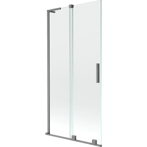 MEXEN/S Velar L dvoukřídlá posuvná vanová zástěna 90 x 150, transparent, grafit metal 896-090-003-01-95