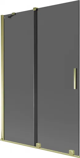 MEXEN/S Velar dvoukřídlá posuvná vanová zástěna 120 x 150, grafit, zlatá 896-120-000-41-50