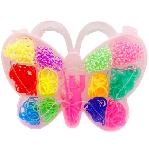 Alltoys Sada gumiček 500 ks na výrobu náramků Loom band - motýl