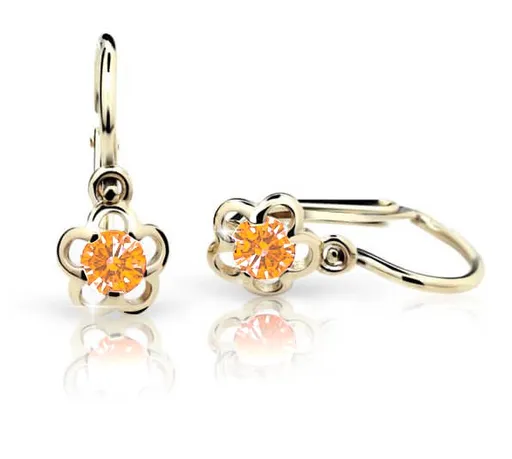 Cutie Jewellery Zlaté dětské náušnice C1945-10-X-1 oranžová