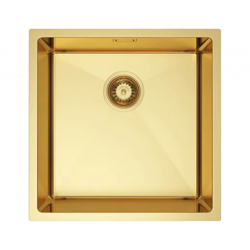 Zlatý ocelový dřez jednokomorový 44 x 44 cm, Velazo VELAZ4444G