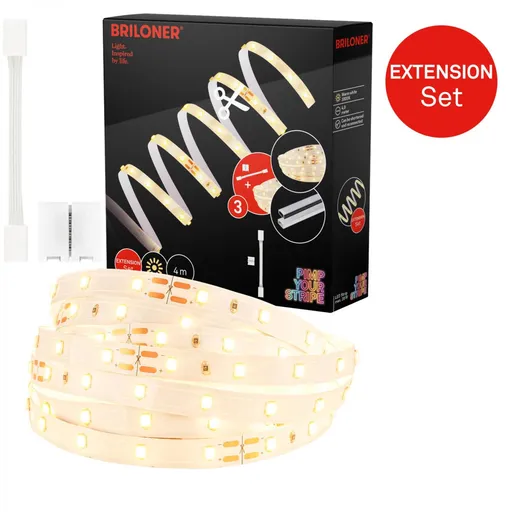 BRILONER Pimp Your Stripe prodlužovací sada LED Strip 4m, teplá bílá, zkratitelná, On/Off 2156224