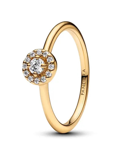 Pandora Elegantní pozlacený prsten se zirkony Shine 163554C01 58 mm