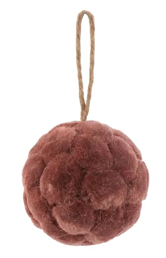 Růžová antik mechová ozdoba koule Diamond - Ø 8cm J-Line by Jolipa