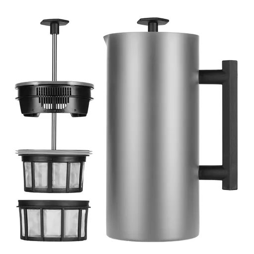 French press kávovar PRESS P6 950 ml, šedá, broušená nerezová ocel, Espro