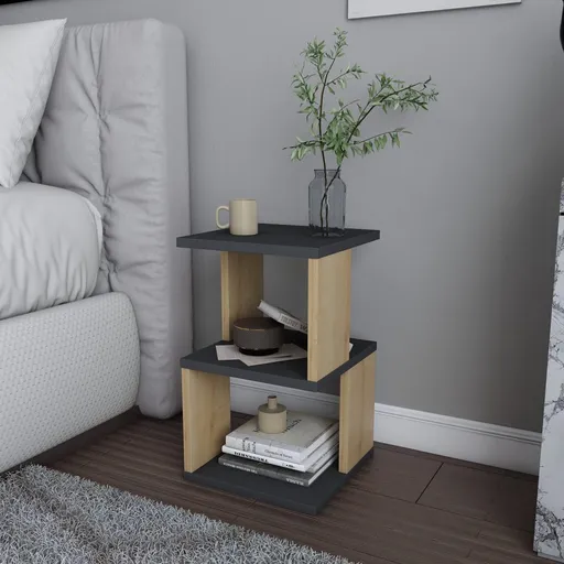 Noční stolek Carter - Anthracite, Oak