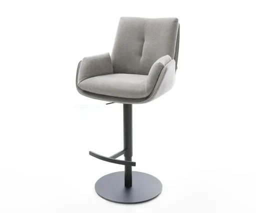 Barová židle Clea-Flex látka Měkký šedá otočná podnož výškově