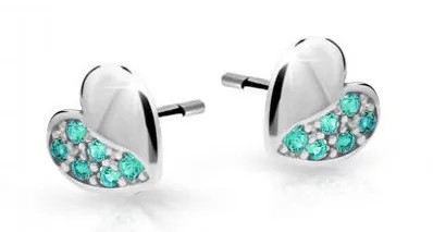 Cutie Jewellery Dětské náušnice z bílého zlata C2160-30-X-2 světle zelená