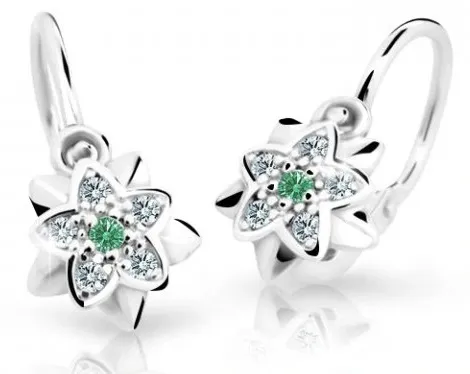 Cutie Jewellery Dětské náušnice z bílého zlata C2210-10-X-2 zelená