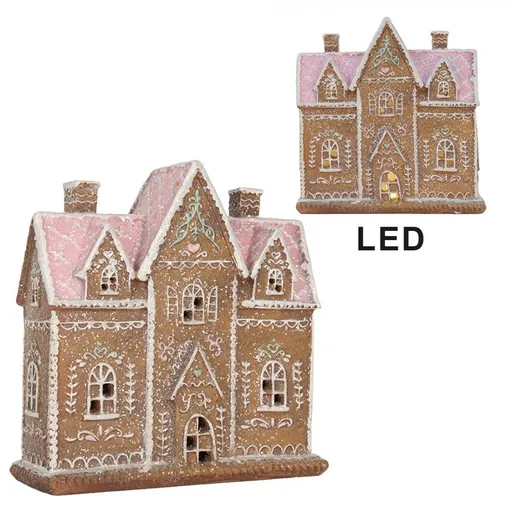 Perníkový LED domek Gingerbread Cotti - 21*8*20 cm Clayre & Eef