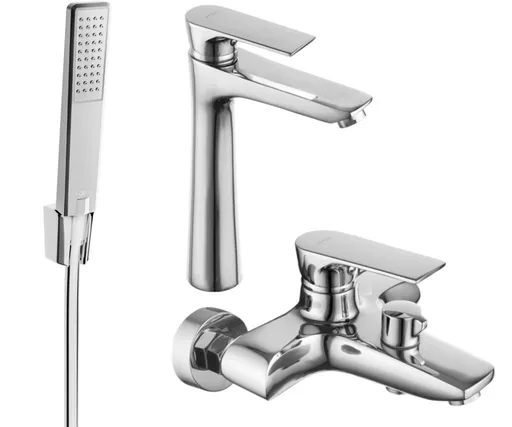 MEXEN/S Axel R72 SET vanová a umyvadlová baterie, chrom 73813R72-00