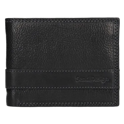 Panská kožená slim peněženka SendiDesign Rafael - černá
