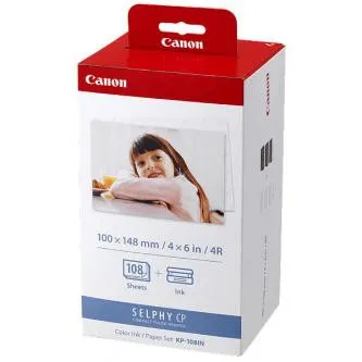 Canon Color Ink Paper Set, KP108IN, KP-108IN, foto papír, 3 balení KP36IN typ lesklý, 3115B001, bílý, CP100, 220, 300, 330, 400, 5