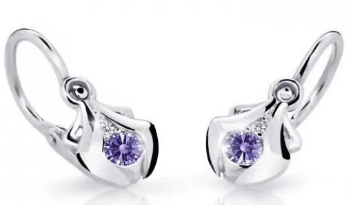 Cutie Jewellery Dětské náušnice z bílého zlata C2224-10-X-2 fialová