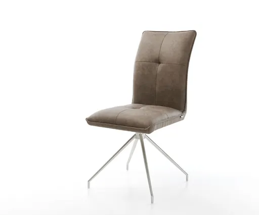 Otočná židle Maddy-Flex taupe vintage křížová podnož zúžená