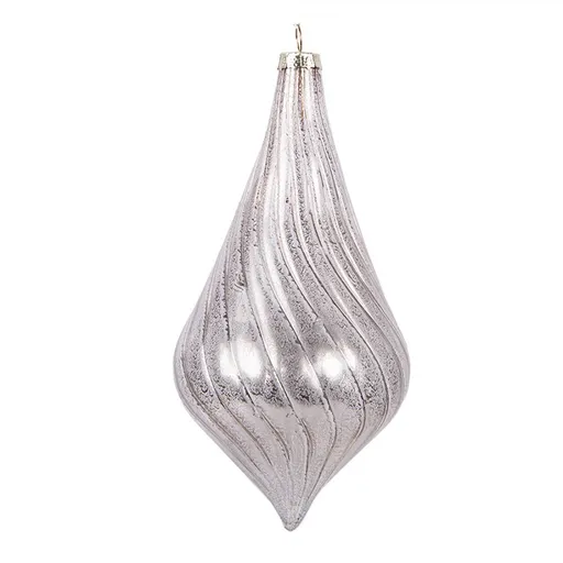 Pastelově růžová skleněná ozdoba špičatá baňka - Ø 8*17 cm Clayre & Eef